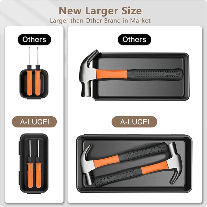 A-LUGEI【】【5 Size】 Tool Box Organizer Tray Divider Set, 【Black】 Desk - Image 2