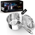 Ciwete 2 Quart Sauce Pan with Lid, Tri Ply Stainless Steel Saucepan 2 Qt with by Ciwete