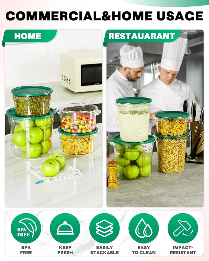 2QT&4QT NSF Round Food Storage Containers - Image 8