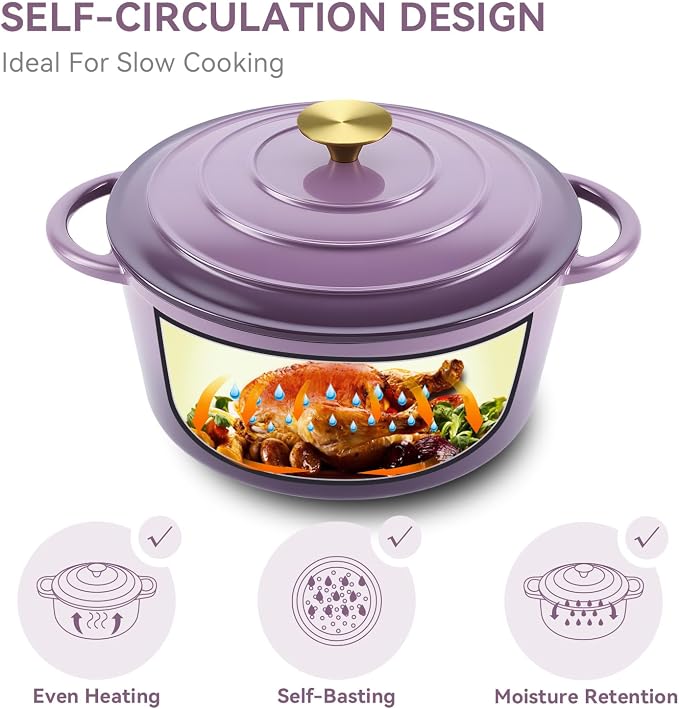 Miereirl 6 Quart Enameled Dutch Oven Pot - Image 7