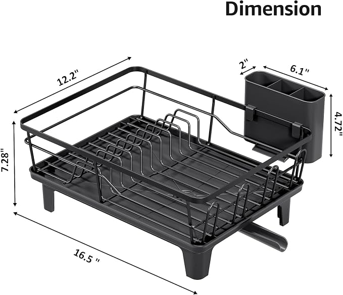 Urackify Dish Drying Rack for Kitchen Counter, Sink Dish Rack - Image 2
