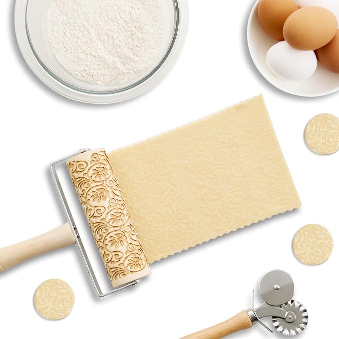 Mrs. Anderson’s Baking Mini Embossing Rolling Pin, Floral Scroll Design - Image 5