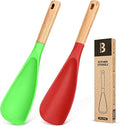 Cooking Spoon for Nonstick Cookwares, Wood Handle Spoon for Mixing, and Scrape by BADIANO