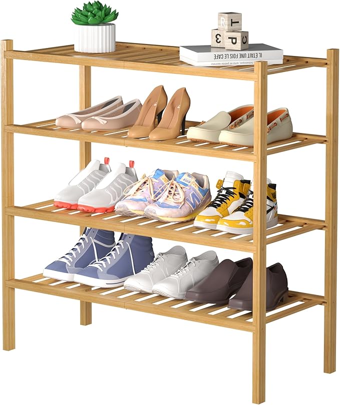 ROMGUAR CRAFT 4 Tier Bamboo Shoe Rack by ROMGUAR+CRAFT