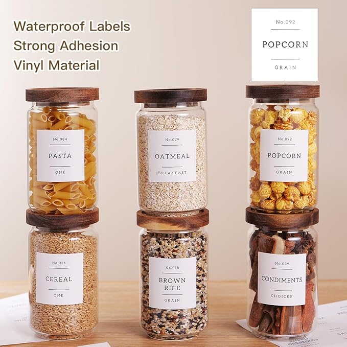 6 Set Glass Pantry Storage Jars - 23oz Thicken Glass Kitchen Canisters with 132 - Image 3