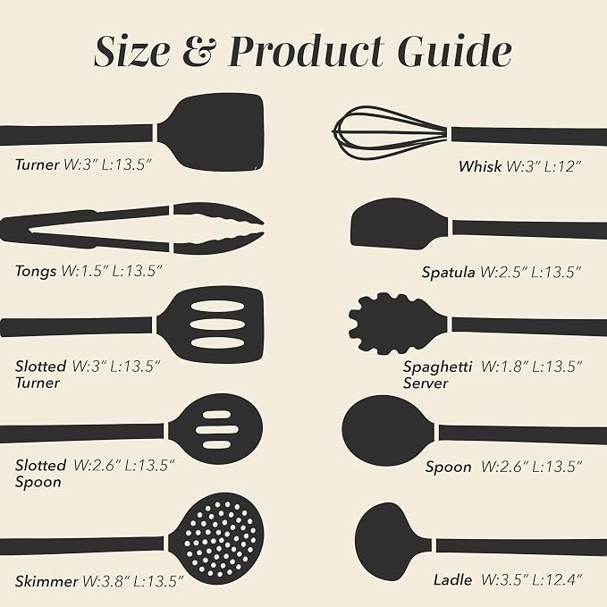 COOK WITH COLOR Silicone Cooking Utensils, Kitchen Utensil Set, Cooking Utensils - Image 6