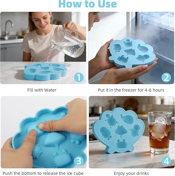 Fu Store Ice Cube Tray Shell Silicone Ice Cube Trays - Image 4