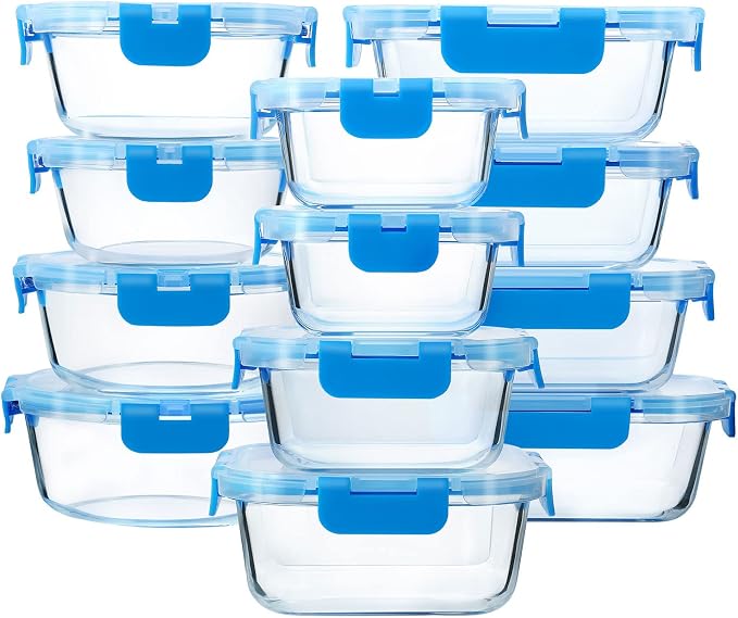 M MCIRCO 24-Piece Glass Food Storage Containers by MMCIRCO
