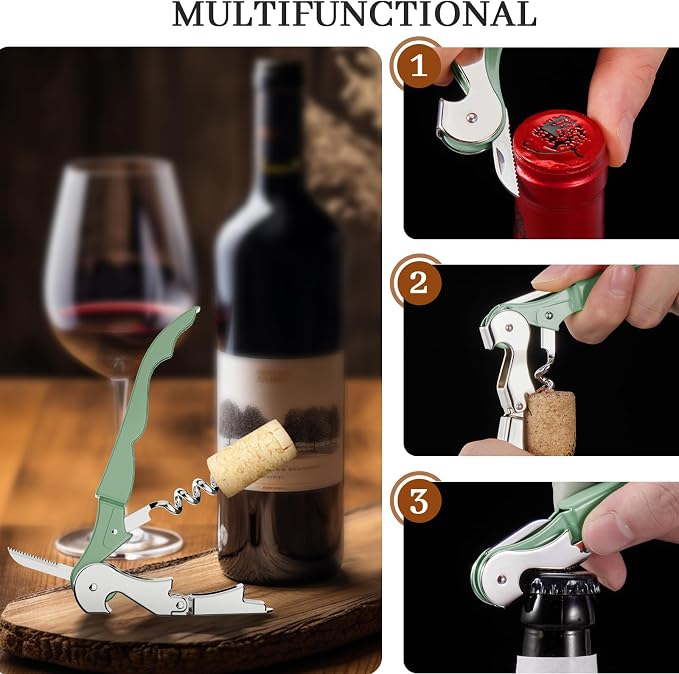 HYZ 2-Pack Wine Opener Waiter Corkscrew, Professional Wine Key - Image 6