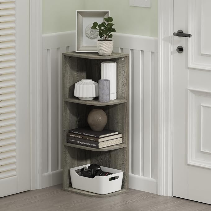 Furinno PASIR Book Shelf, 3-Tier Corner Bookshelf - Image 2