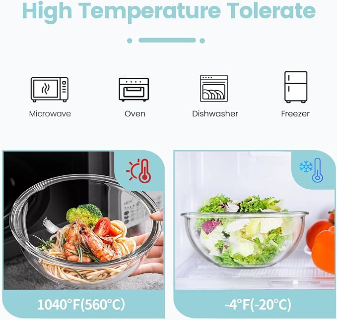 Luvan Borosilicate Clear Glass Mixing Bowls - Image 4