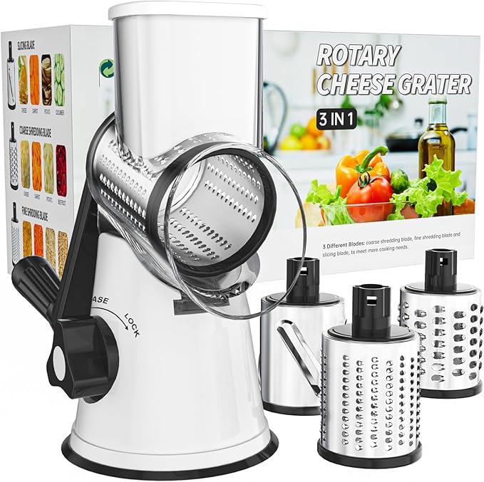 Cambom Rotary Cheese Grater Hand Crank Cheese Shredder by Cambom