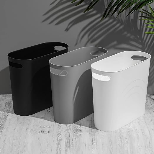 rejomiik Small Trash Can, Slim Garbage Can Plastic Waste Basket - Image 8