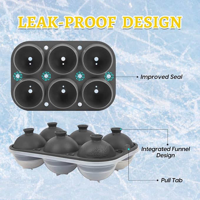 Samuelworld Premium Ice Tray Combo, Large Ice Sphere Maker & Giant Ice Cube - Image 3