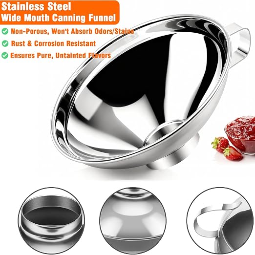 2-Pack Canning Funnels, Wide Mouth & Regular Mouth Kitchen Funnels - Image 2