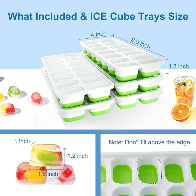 Ice Cube Tray, Ice Cube Trays for Freezer 5 Pack - Image 6
