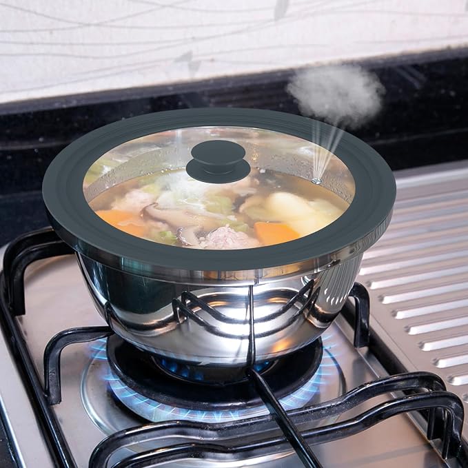 Universal Lid for Pots Pans and Skillets, 2 Pack Pan Cover fit 7", Silicone - Image 4