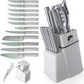 FULLHI 14pcs Knife Block Set, Dishwasher Safe Kitchen Knife Set by ExpertForPortableAndButcherKnifeSet