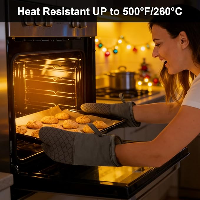 Oven Mitts and Pot Holders 8pcs Set, Cotton Oven Glove - Image 6