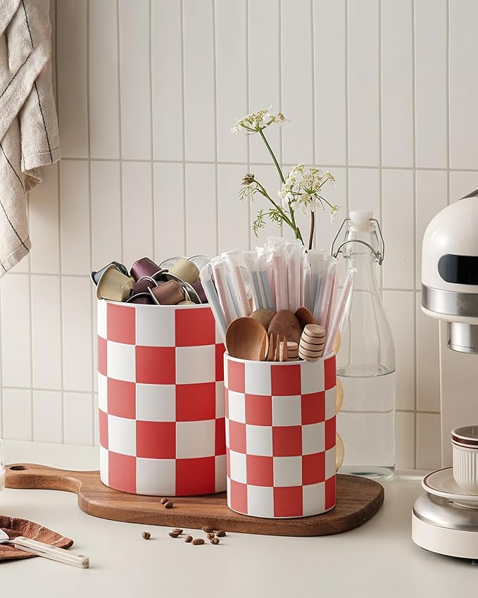 Utensil Holder，7.1"+5.8" Ceramic Kitchen Utensil - Image 7