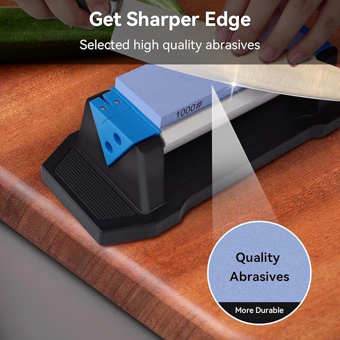 Knife Sharpening Stone, tri stone knife sharpener, 3 Sides Grit 400/1000/5000 - Image 2