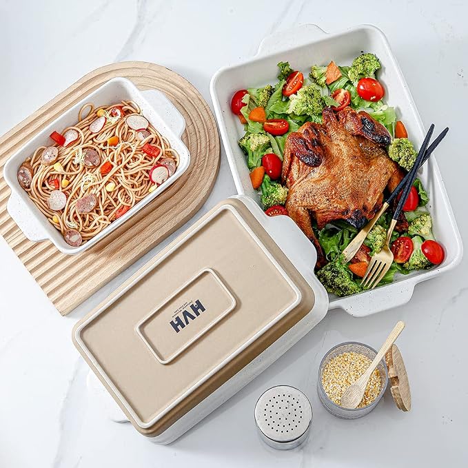HVH Baking Dish Set, 9x13 Baking Dish, Large Casserole Dish Set, Ceramic - Image 2