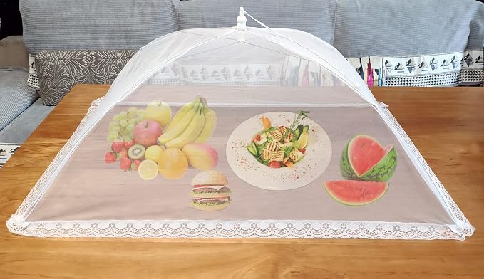 Mesh Food Covers for Outdoors, 1 Pack 40"X24" Extra Large Food Net + 5 Pack - Image 6