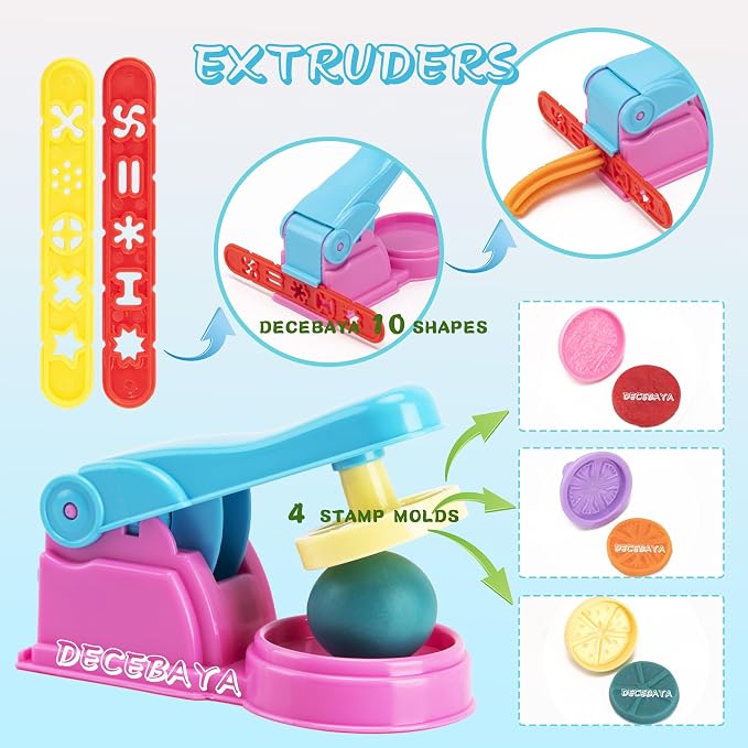 Dough Tools Play for Kids- Toy Accessories Include Stamps Cutter Scissor Roller - Image 2
