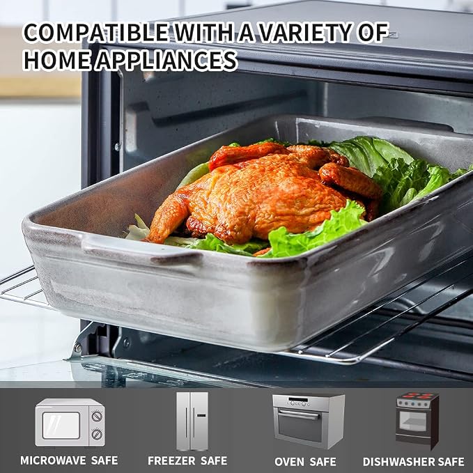 KOOV Bakeware Set, Ceramic Baking Dish Set, Rectangular Casserole Dish Set - Image 6
