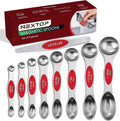 Magnetic Measuring Spoons Set of 9 Stainless Steel Dual-Sided Stackable by Nextop