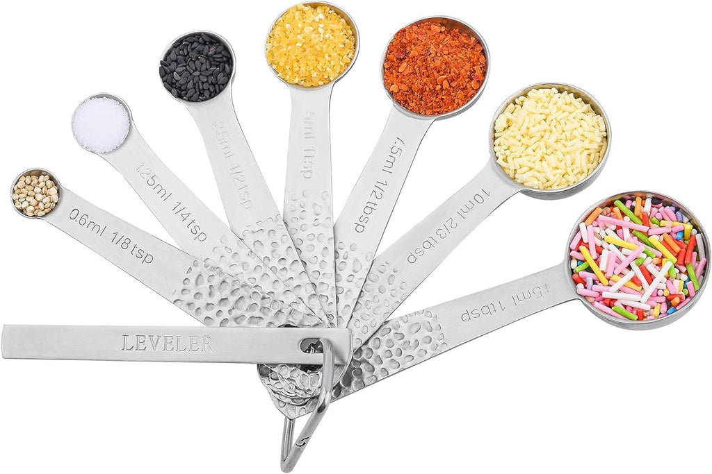Measuring Cups and Spoons Set 14, Metric & US 18/8 Stainless Steel