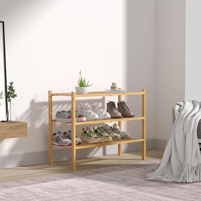 ROMGUAR CRAFT 3 Tier Bamboo Shoe Rack - Image 7