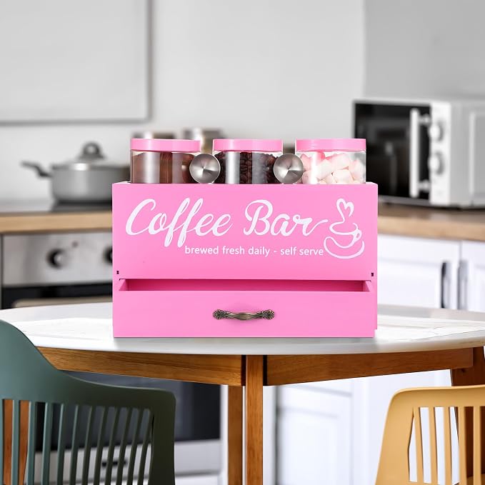 3 Pcs Coffee Bar Containers Set Include Coffee Sugar Container - Image 4