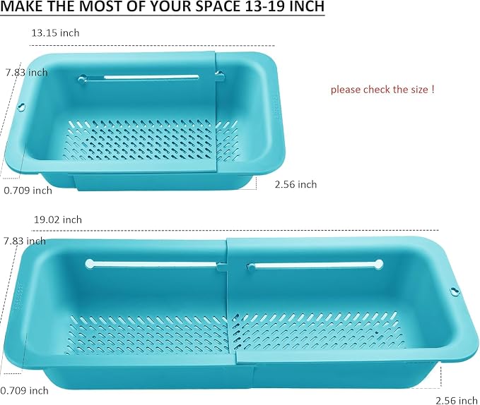 LASSHSWA Collapsible Colander for Kitchen, Over the Sink Strainer Basket for - Image 5