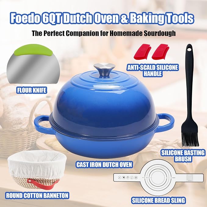 6QT Enameled Cast Iron Dutch Oven - Image 3