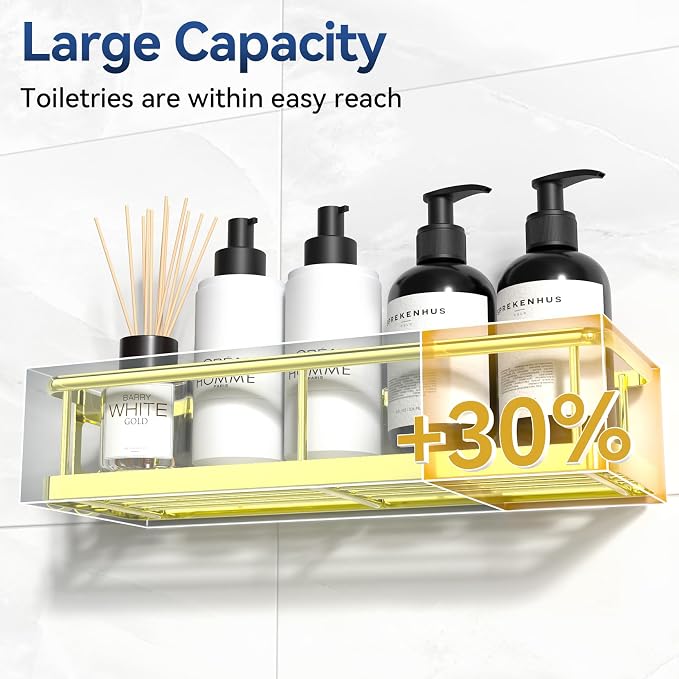 YASONIC Shower Caddy Adhesive, No Drill Bathroom Shower Organizers, - Image 4