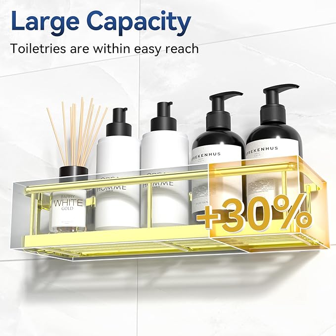 YASONIC Shower Caddy Adhesive, No Drill Bathroom Shower Organizers, - Image 3