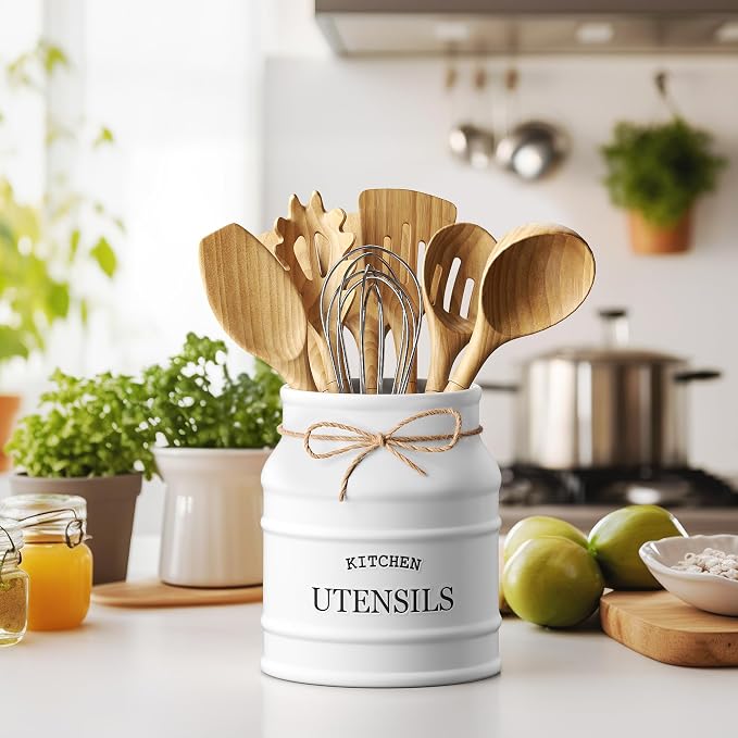 Barnyard Designs Ceramic Farmhouse Utensil Holder - Image 2