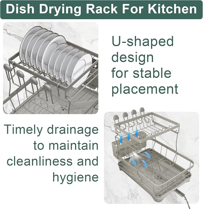 LIYI Dish Drying Rack, Large Dish Rack - Image 4
