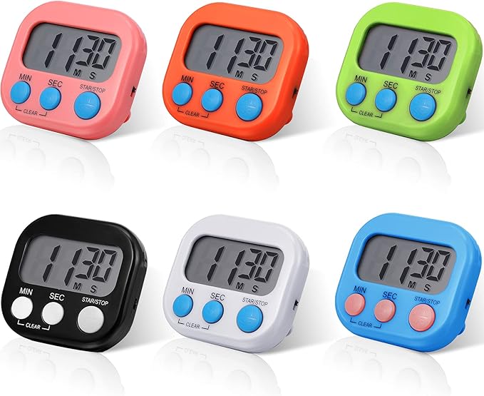 Weewooday 6 Pcs Large Classroom Timers Stopwatch Magnetic Kitchen Digital Timer by Weewooday