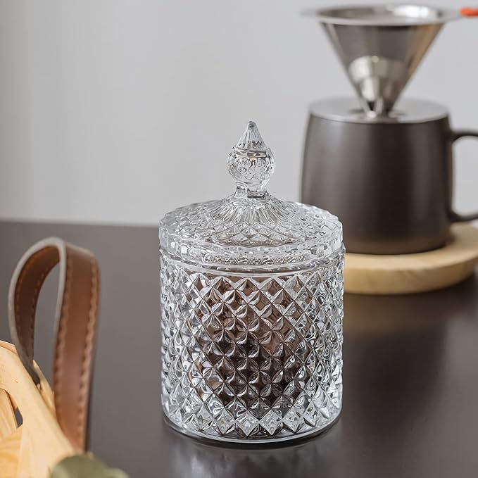 2 Pack Qtip Holder Thick Glass Apothecary Jars - Image 6
