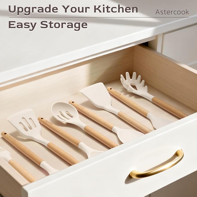 Astercook Kitchen Utensils set, 446°F Heat Resistant Food Grade Utensil Sets - Image 9