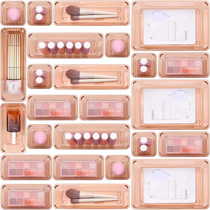 Coffee Acrylic Drawer Organizers Set Storage - Image 2