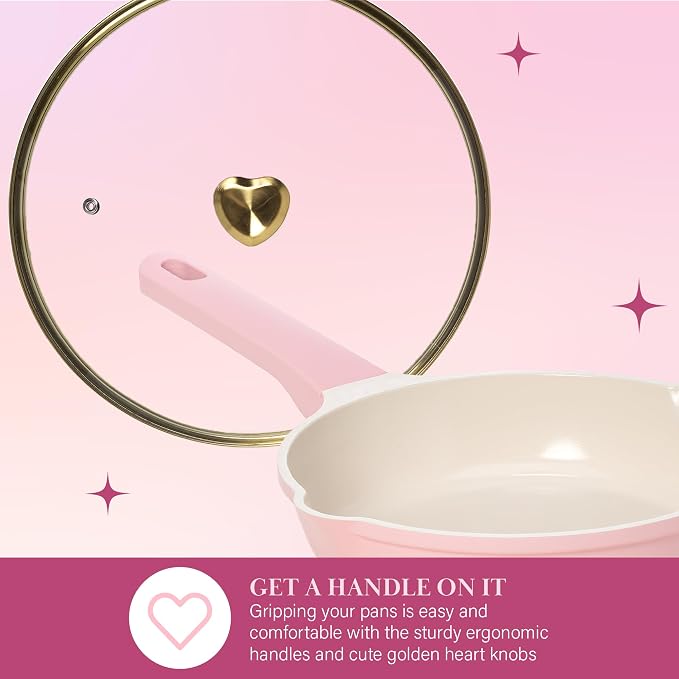 Paris Hilton Ceramic Nonstick Cookware Set, Cast Aluminum - Image 7