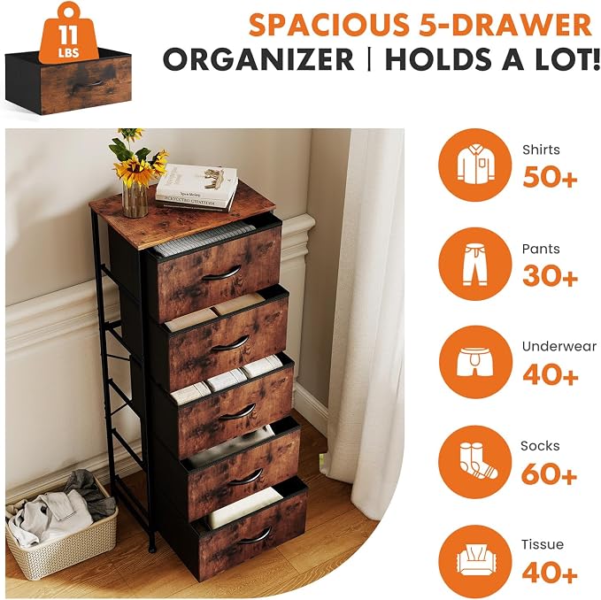 Sweetcrispy 5 Drawer Dresser - Image 4