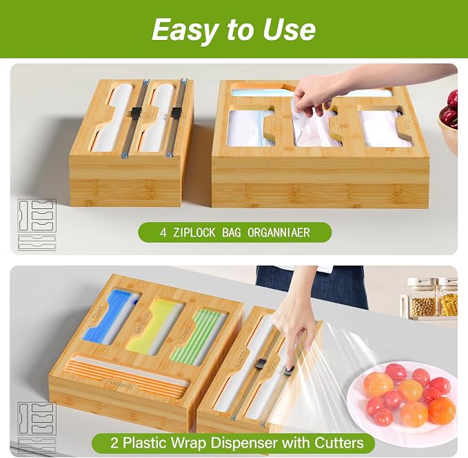 KOCWELL Bamboo Bag Storage Organizer - Image 7