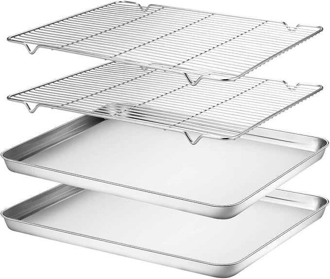 Wildone Baking Sheet & Rack Set, Stainless Steel Cookie Pan by Wildone