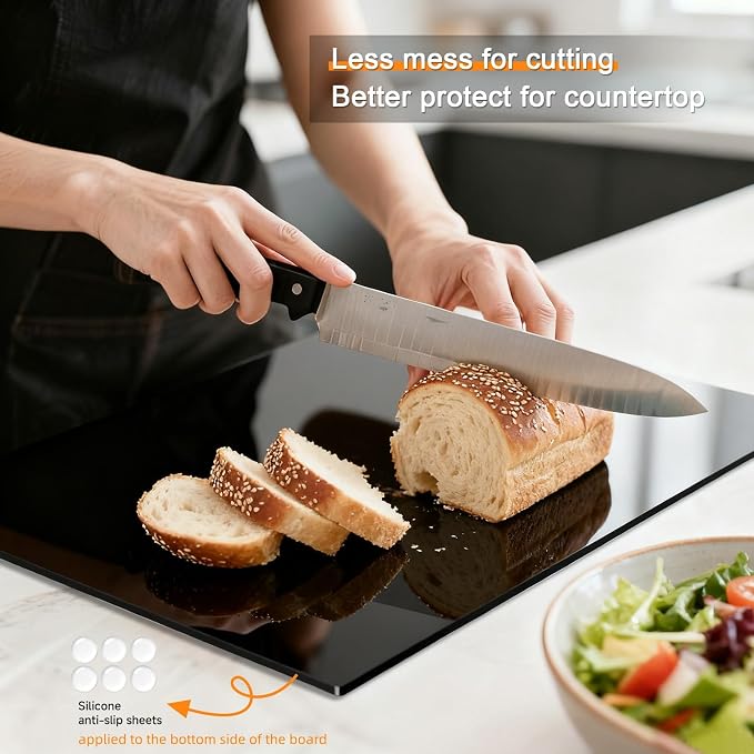 Black Cutting Boards for Kitchen, Large Acrylic Cutting Board - Image 2
