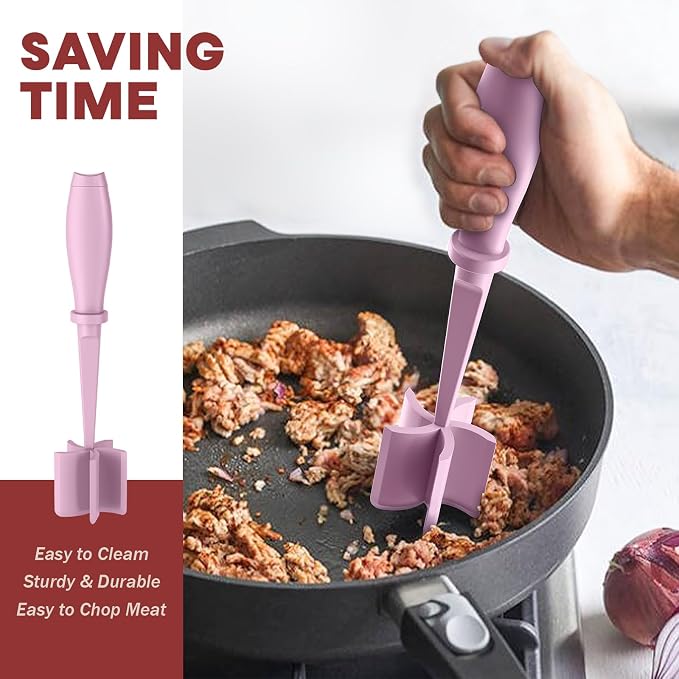 2 Pcs Meat Chopper, Hamburger Grinder, Premium Heat Resistant Smasher - Image 4
