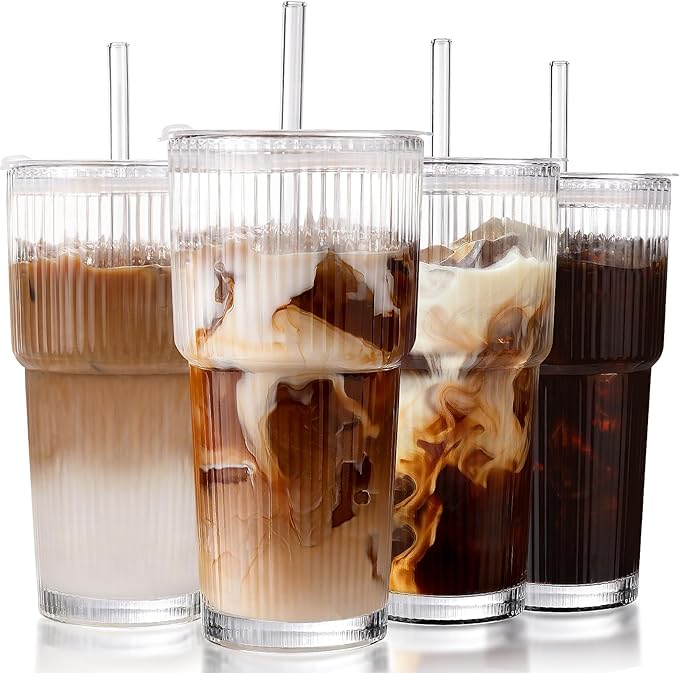Iced Coffee Cups with Lids: Coffee Bar Accessories by DWTSDANWEITESI
